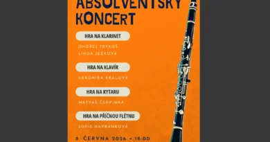Absolventský koncert 8. 6. 2026 18:00 v koncertním sále ZUŠ Neratovice Absolventský koncert 8. 6. 2026 18:00 v koncertním sále ZUŠ Neratovice
