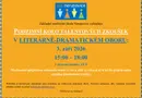 PODZIMNÍ KOLO TALENTOVÝCH ZKOUŠEK V LITERÁRNĚ-DRAMATICKÉM OBORU 3. září 15:00 – 18:00 PODZIMNÍ KOLO TALENTOVÝCH ZKOUŠEK V LITERÁRNĚ-DRAMATICKÉM OBORU 3. září 15:00 – 18:00