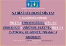 STUDIJNÍ MÍSTA V HUDEBNÍM OBORU STUDIJNÍ MÍSTA V HUDEBNÍM OBORU